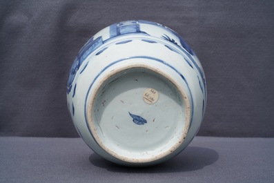 A Chinese blue and white baluster vase, Wanli/Tianqi